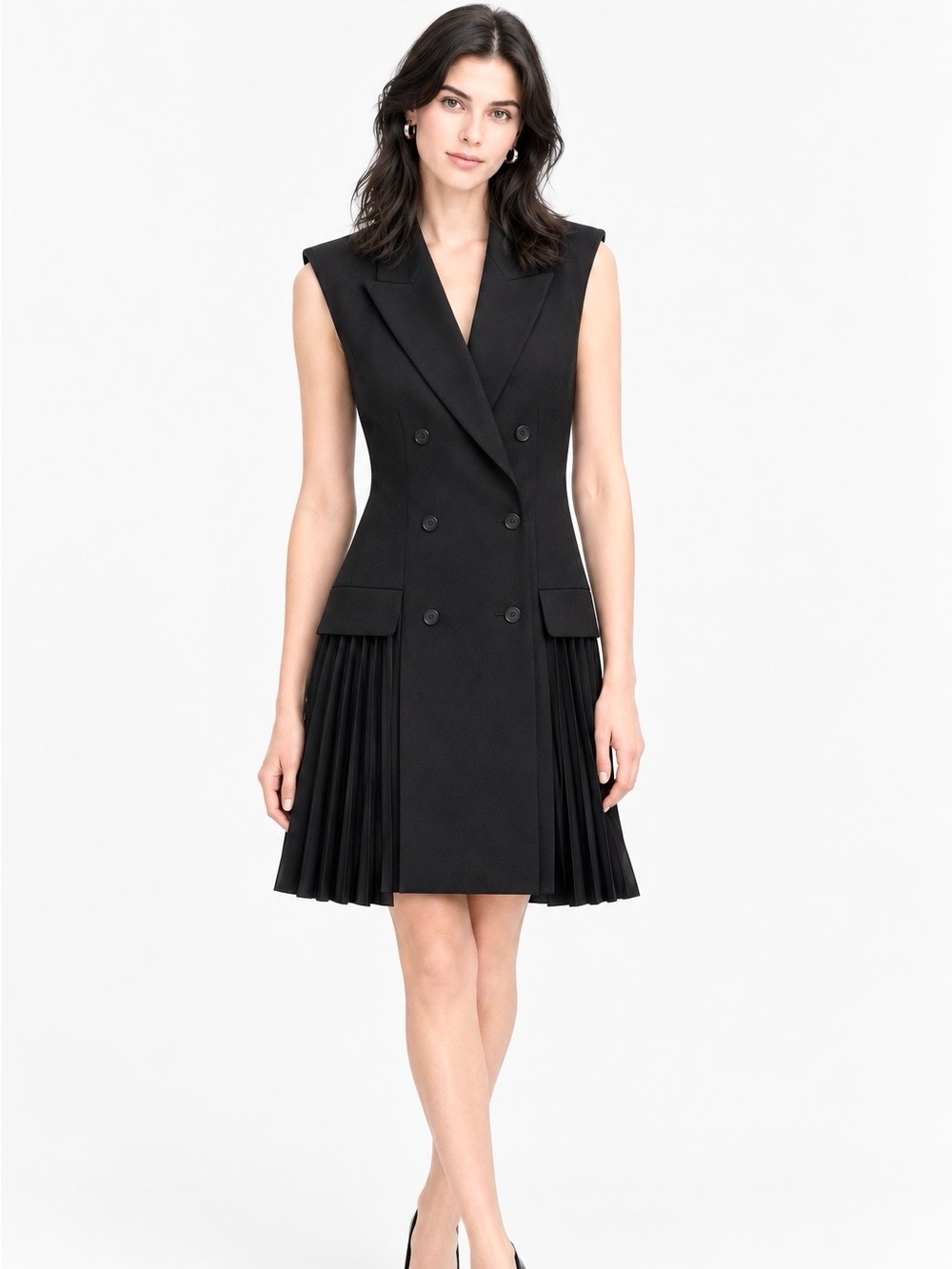 $1300 Simkhai Pleated Modern Structural Blazer Suit Dress Size 4